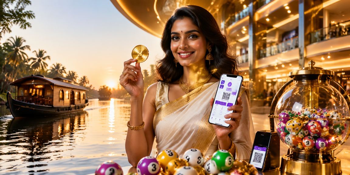 Relaxed player enjoying rummy lottery and card games near Kerala backwaters